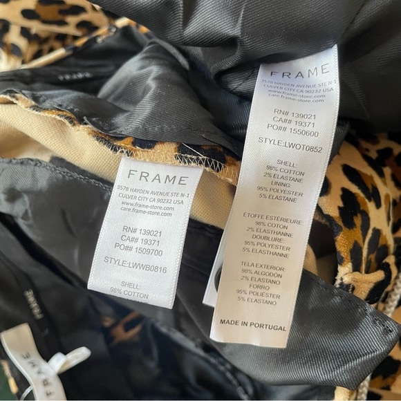 FRAME Classic Cheetah Blazer Mini Boot Cheetah-Print Velvet Pants Suit NWT Sz 0 - Picture 11 of 12